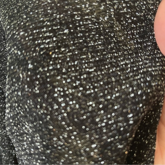 IN EVERY STORY Black Shimmer Top Blouse Sheer Sleeves Glitter Sparkle Plus Size - Picture 5 of 10